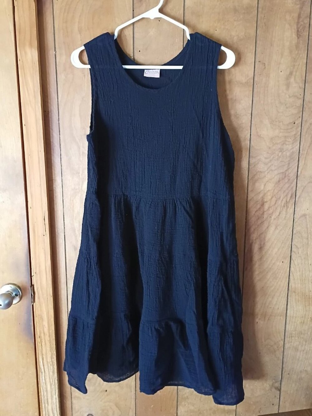 Corinna Fashions Black Sleeveless Cotton Dress Womens Size L
